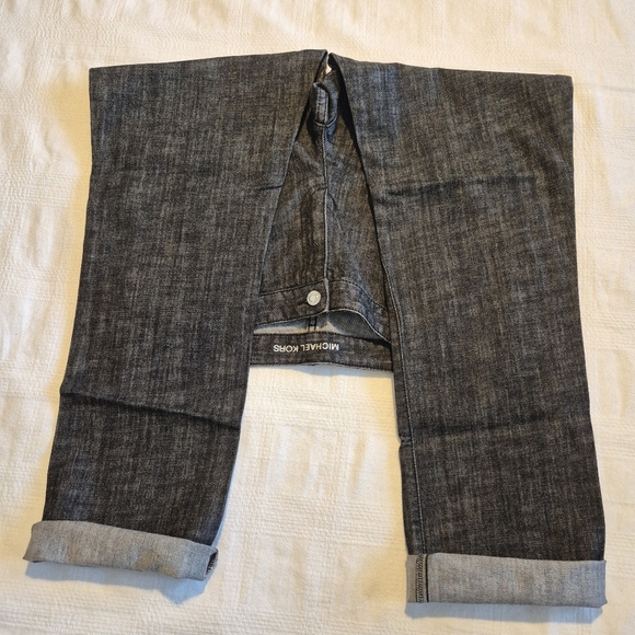 Michael Kors women's size 12 black heather raw edge jeans have stretch, VGUC - Picture 2 of 8